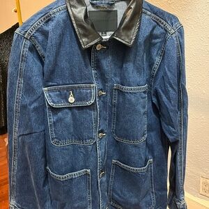 Lucky Brand Blue Denim Jacket with Black Collar